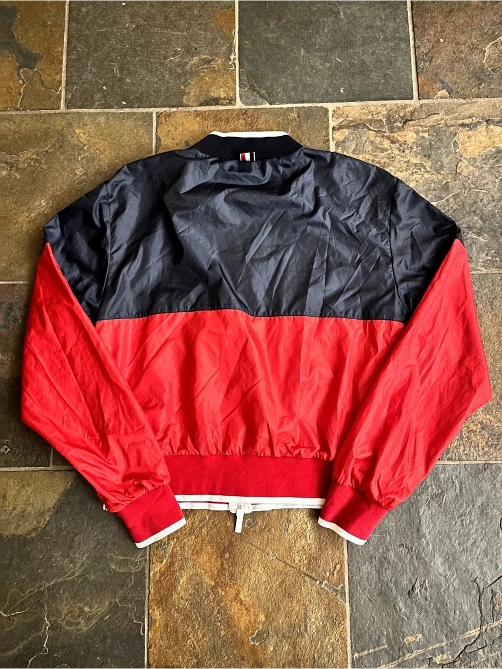 Thom Browne Navy and Red Men’s Zip Sweater